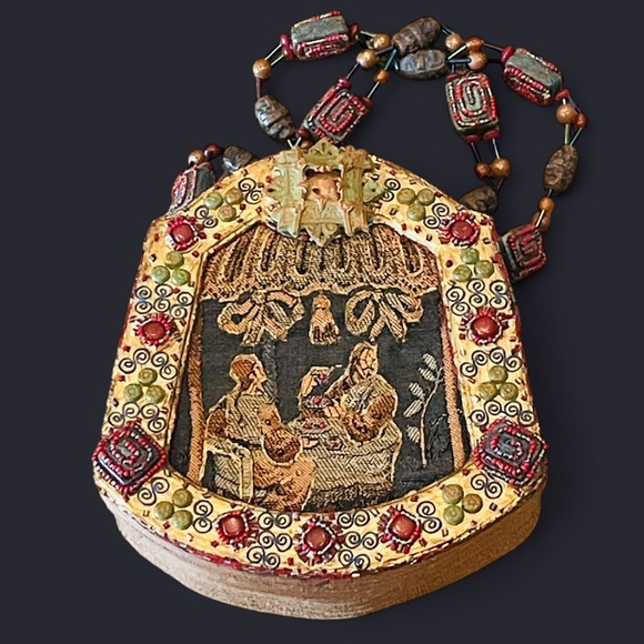 Mary Frances Multicolor Silk Embroidered & Beaded Shoulder Bag  🙏Send Offers - Picture 1 of 8